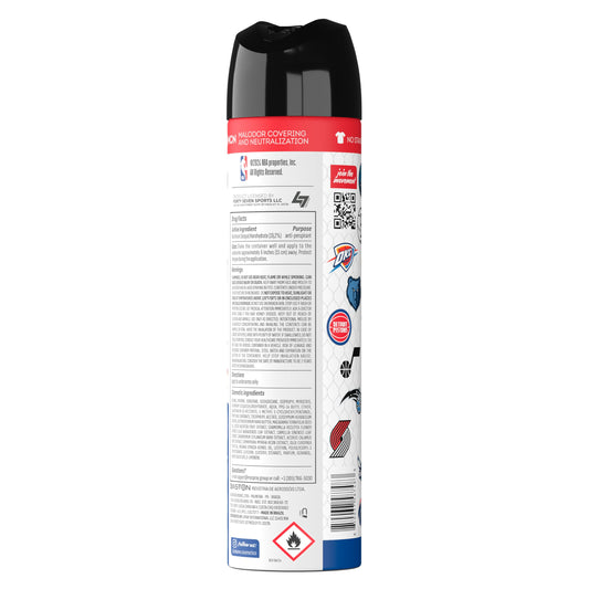 NBA Above Teams deodorant spray mist ready for quick odor defense.