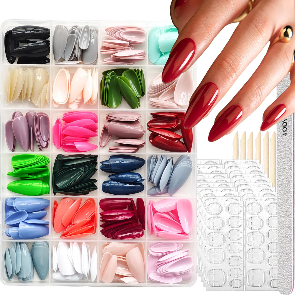 NBNTGH 24 colors press-on nails pack for versatile color options.