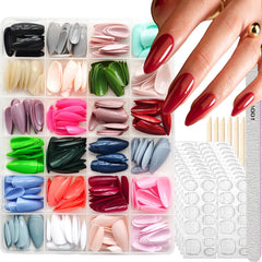 NBNTGH 24 colors press-on nails pack for versatile color options.