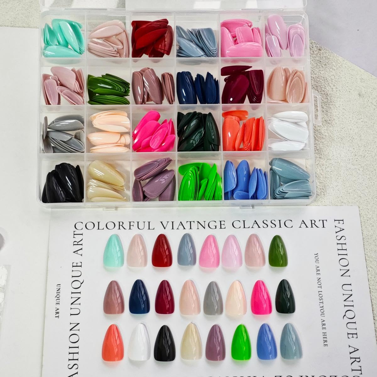 NBNTGH short almond glossy nails ready for quick glam touch-ups.