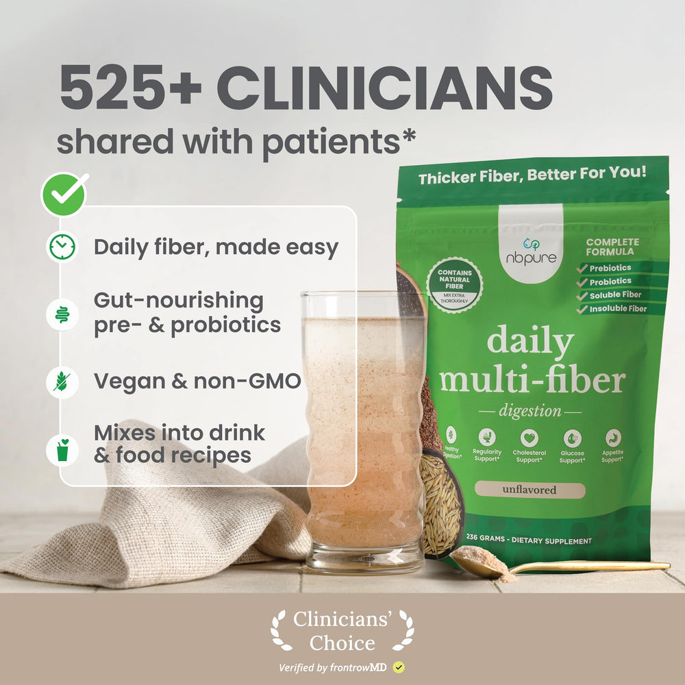 Nutrition label and ingredients for nbpure Daily Fiber Powder
