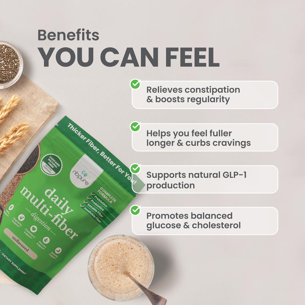 Graphic showing 4 probiotic strains included in nbpure powder
