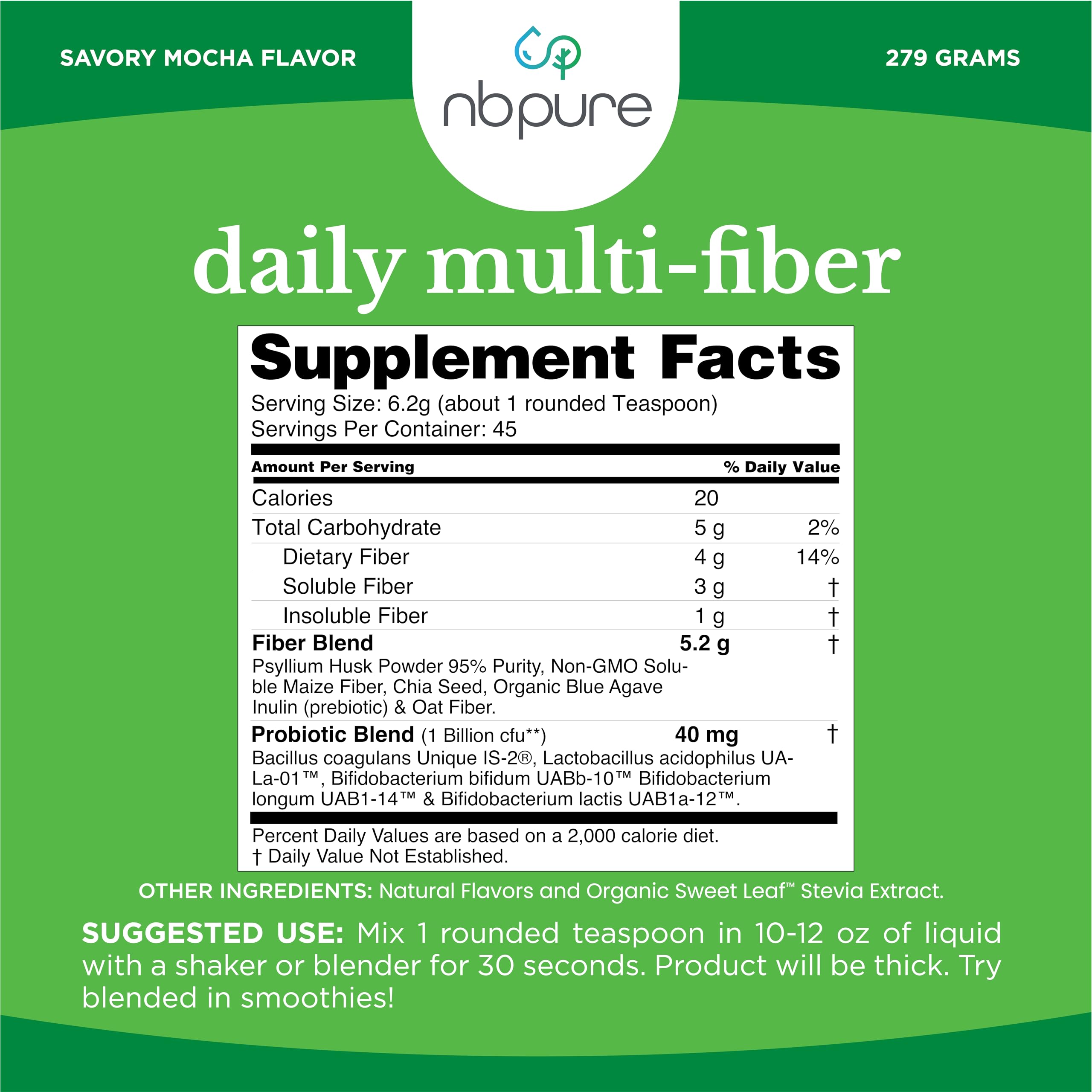 Serving suggestion for nbpure Daily Fiber Powder