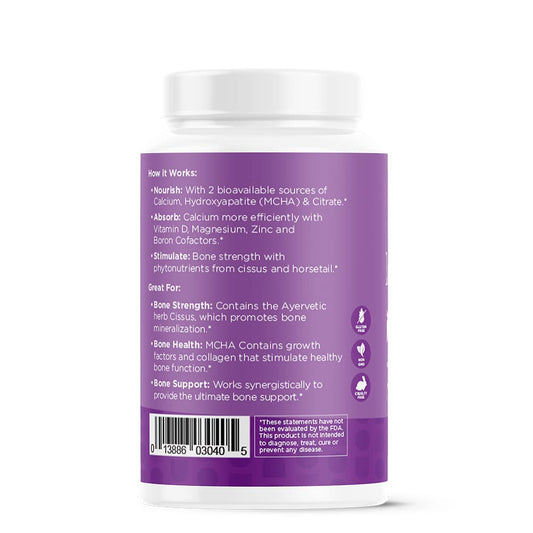Pack shot of nbpure Happy Bones bottle with 120 capsules