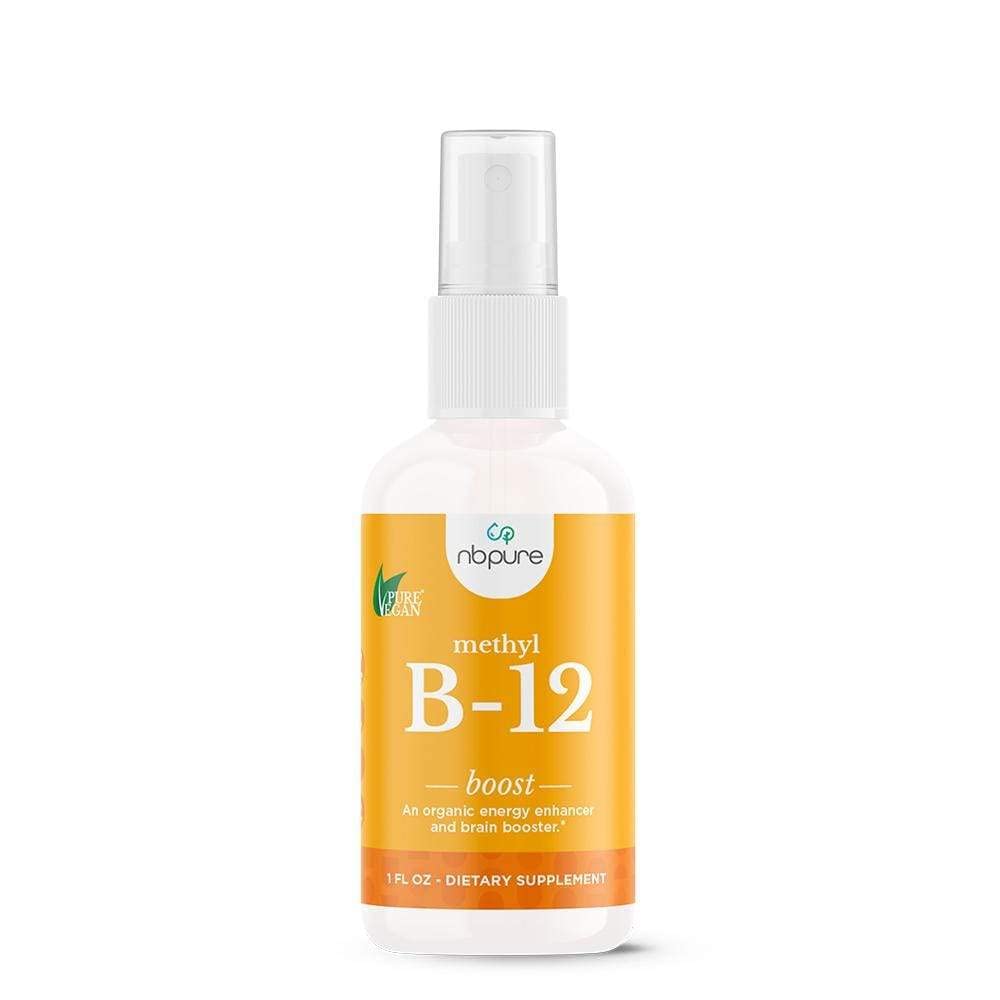 nbpure Organic Methyl B12 Spray bottle on white background with label