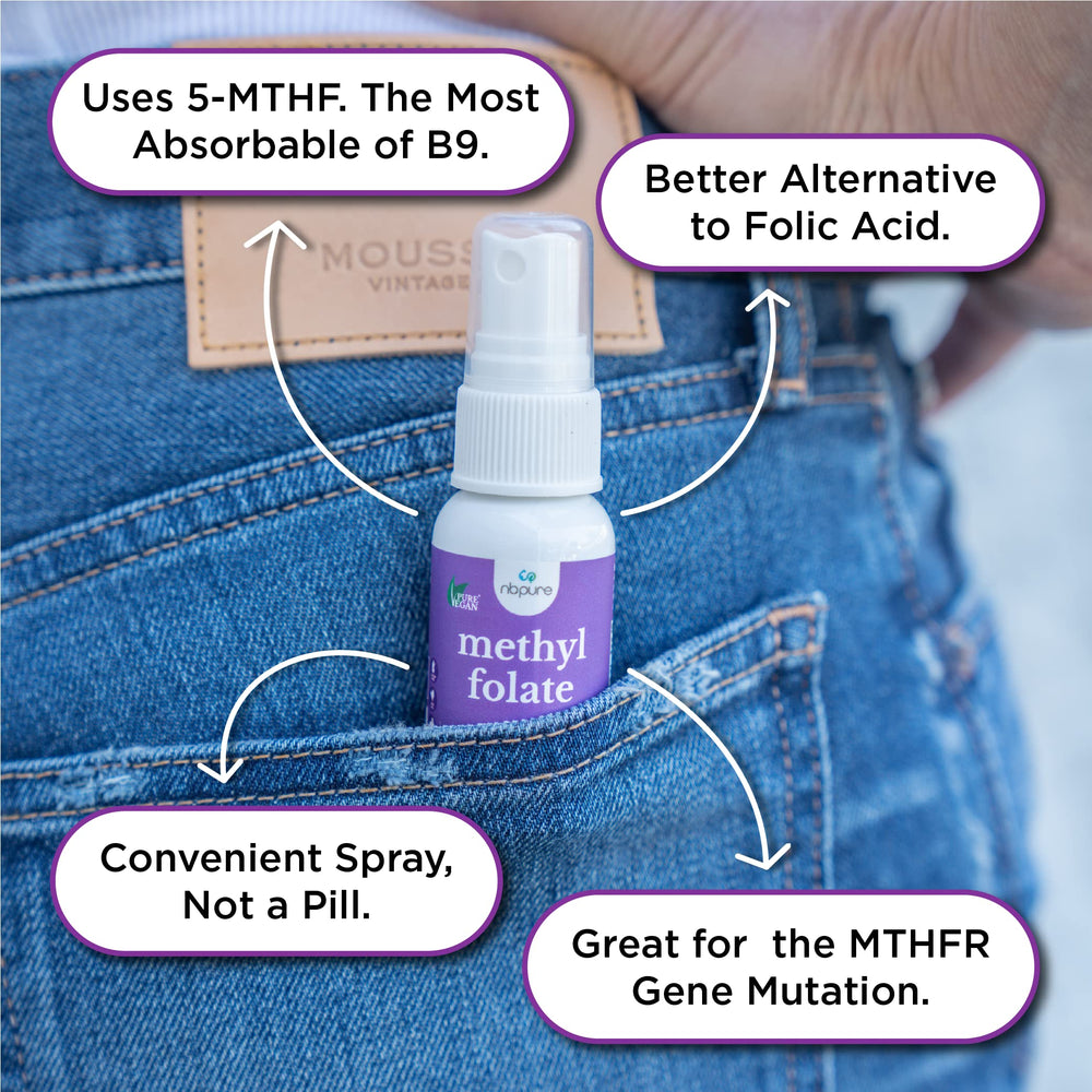 nbpure Methylfolate Vitamin B9 spray bottle with pump