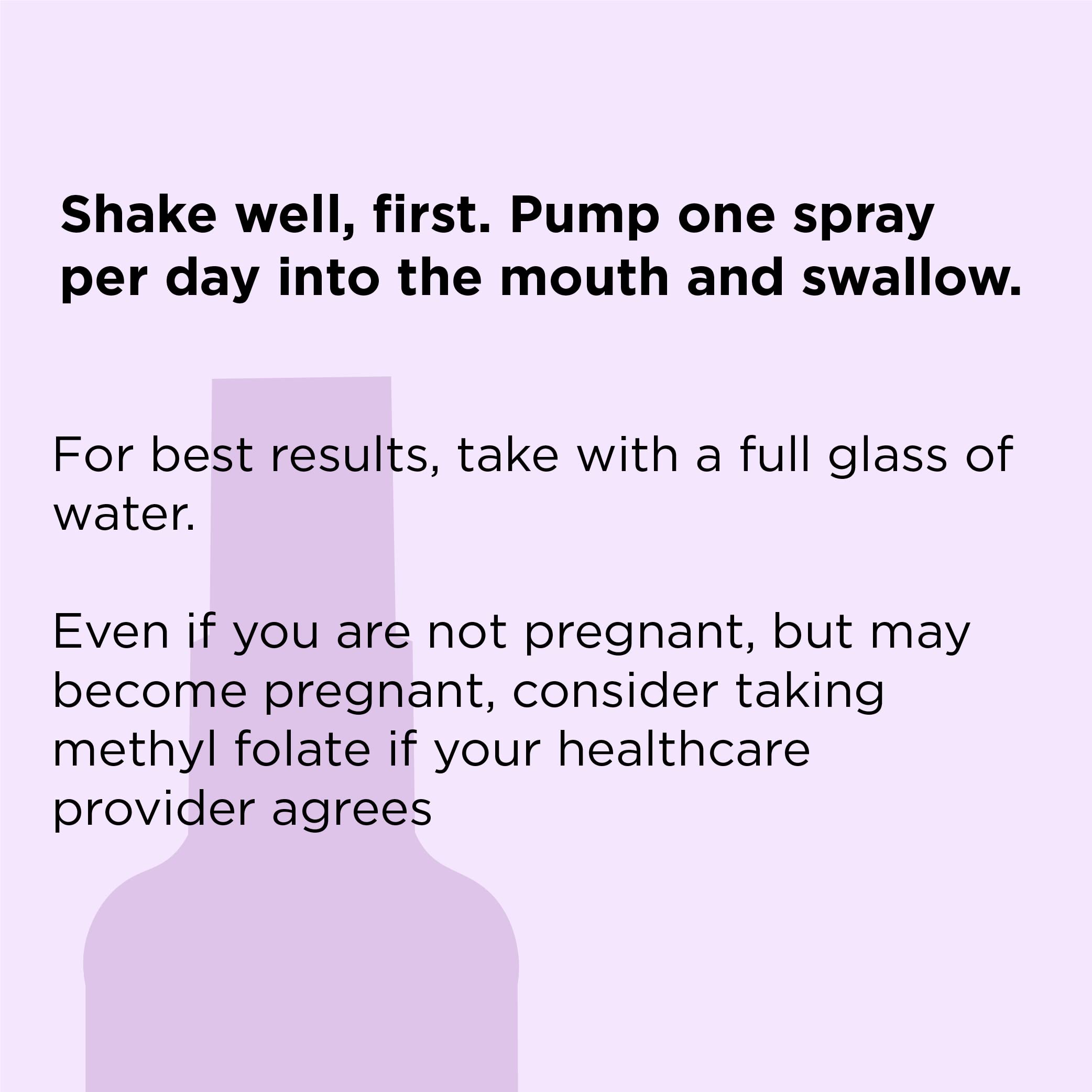 Demonstration of spraying nbpure Methylfolate into the mouth