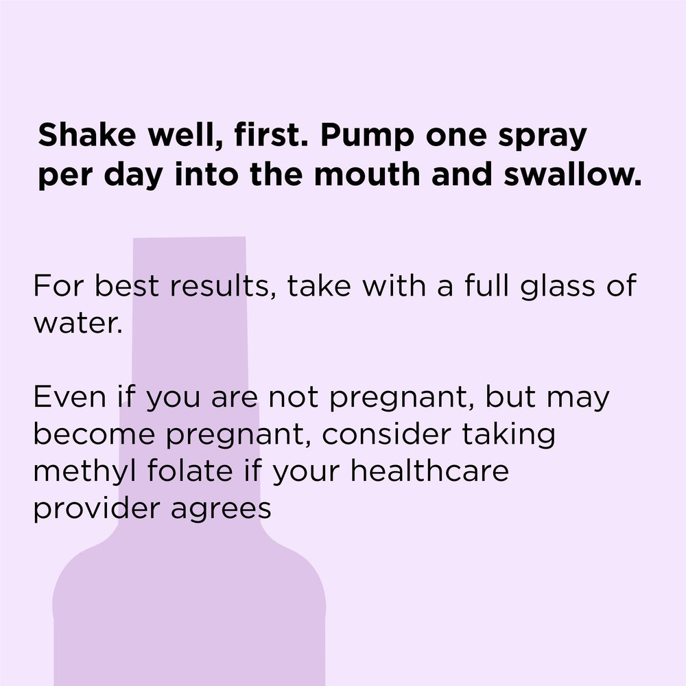 Demonstration of spraying nbpure Methylfolate into the mouth