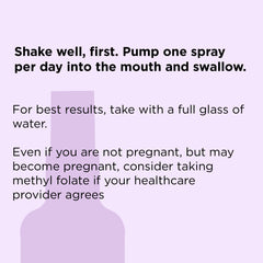 Demonstration of spraying nbpure Methylfolate into the mouth
