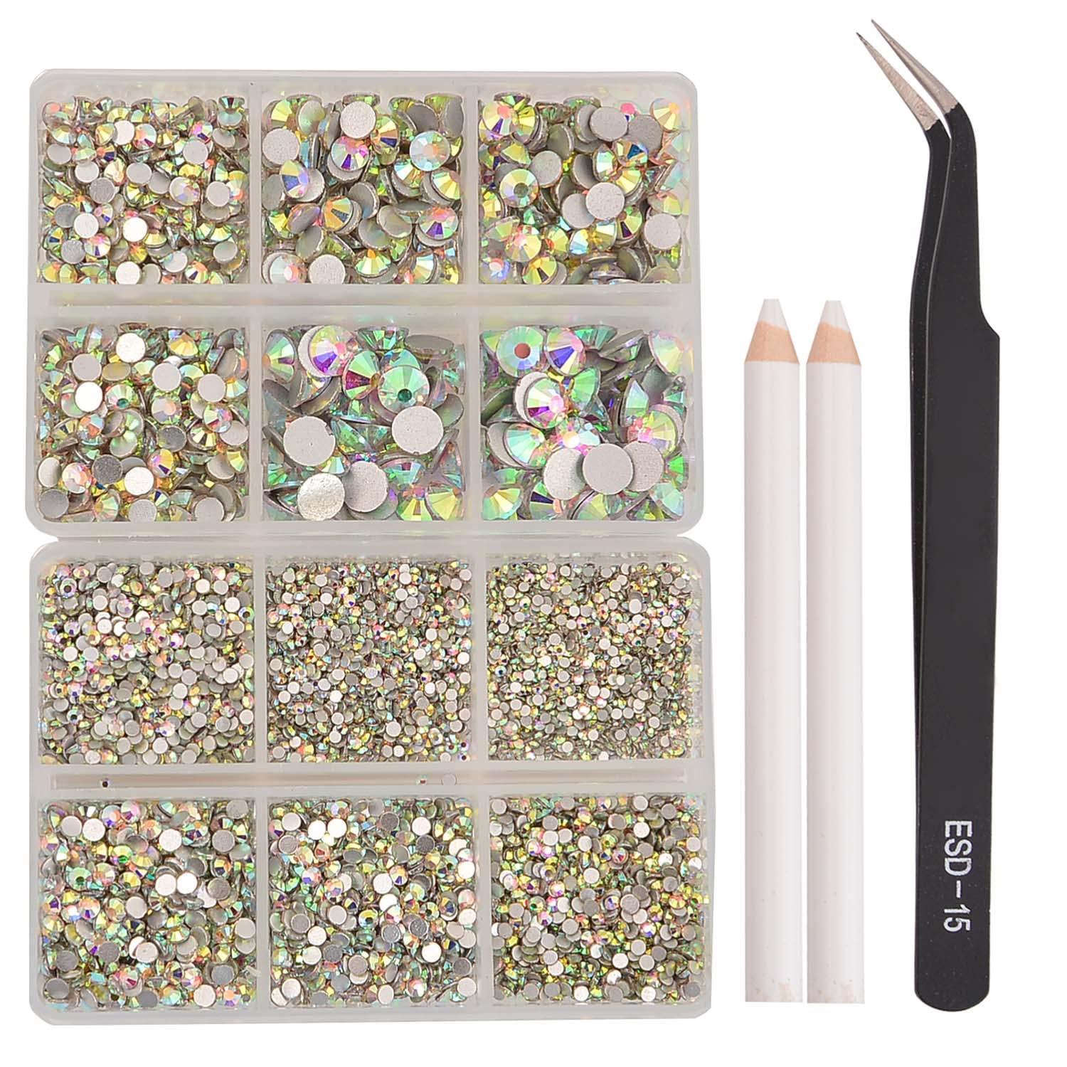 NCB 8000pcs rhinestones in clear crystal for versatile nail art and crafts