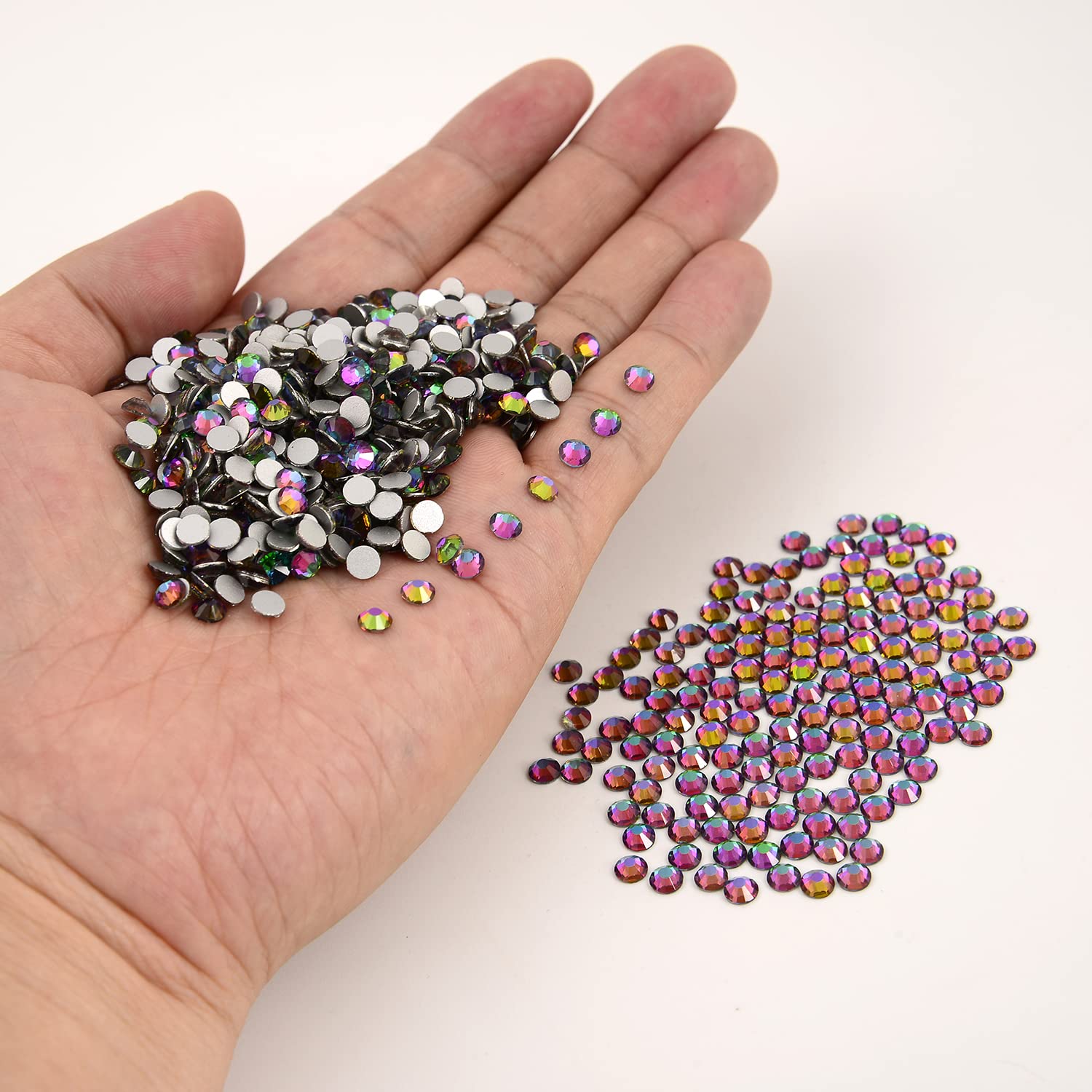 NCB Nancybeads glass rhinestones for shoes, clothes, and accessories with green sparkle