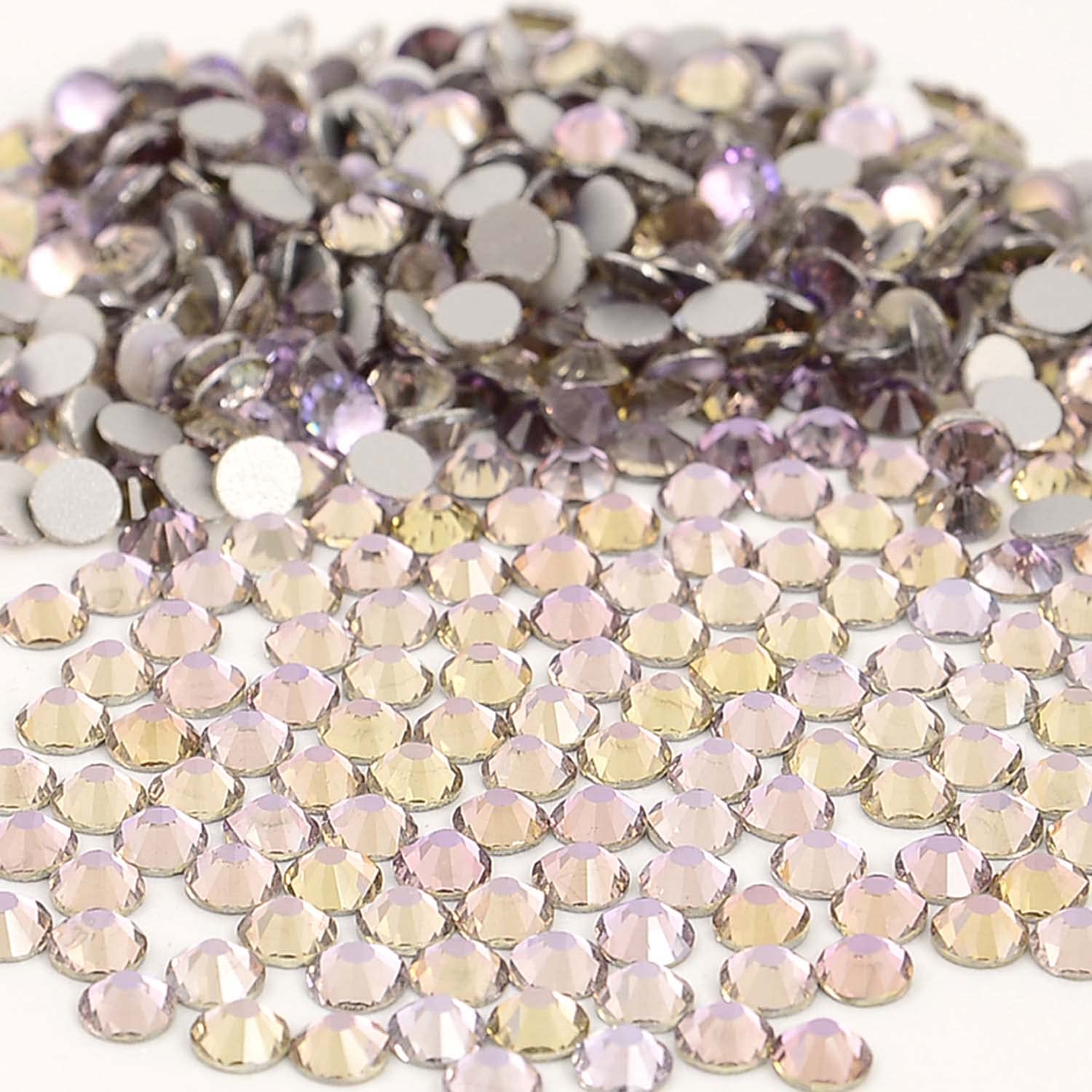 NCB Nancybeads close-up of Lt. Rose Aqua glass rhinestones on nails