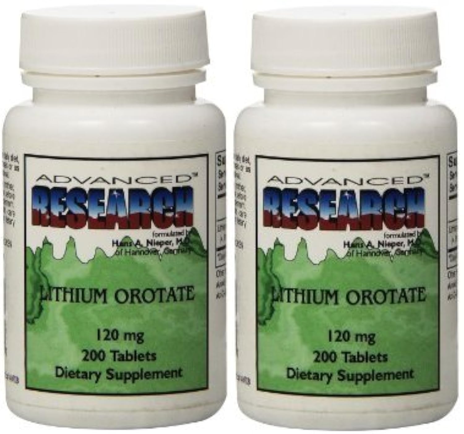 NCI Lithium Orotate Tablets 120 mg, 200 tablets, pack of 2