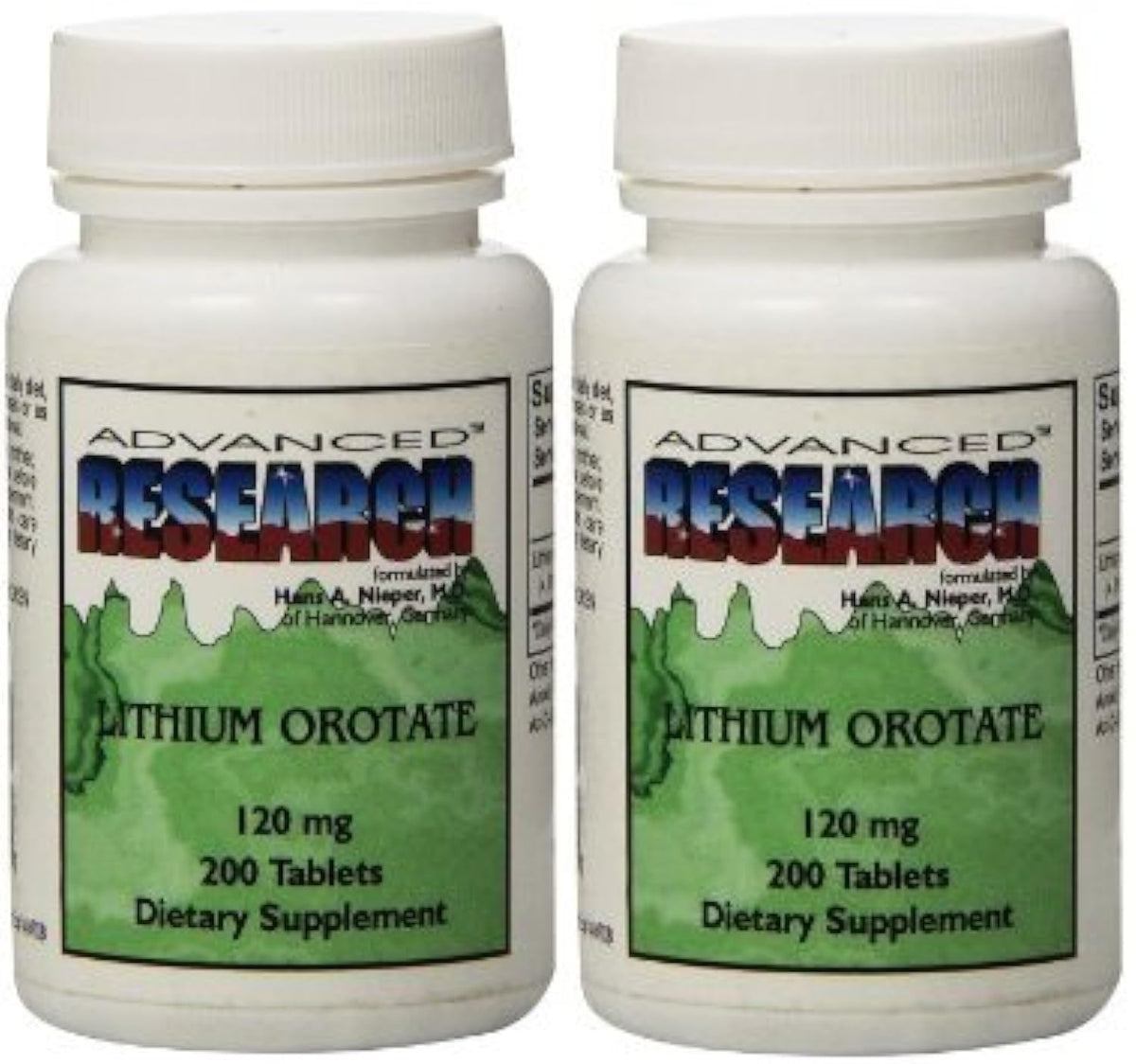 NCI Lithium Orotate Tablets 120 mg, 200 tablets, pack of 2