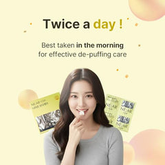 Icons representing puffiness relief and digestion support
