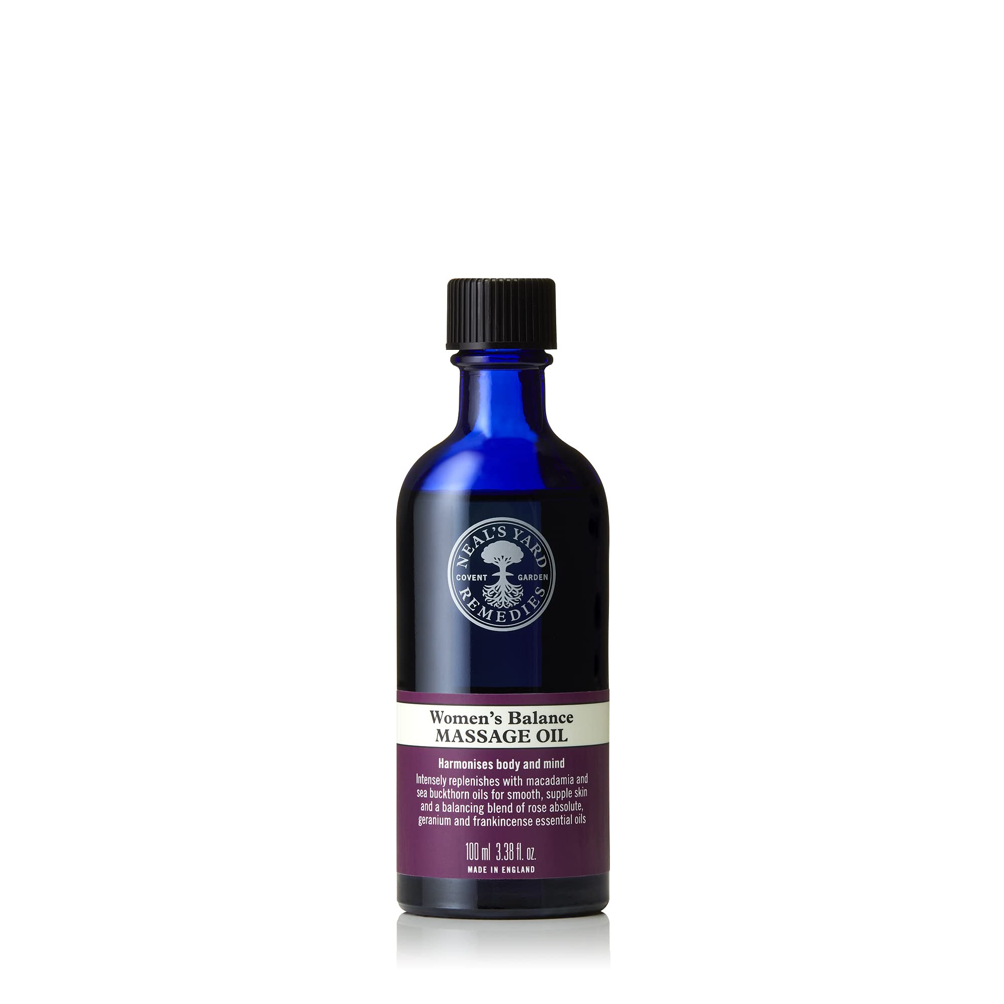 Neal's Yard Remedies Women's Balance Massage Oil bottle and packaging