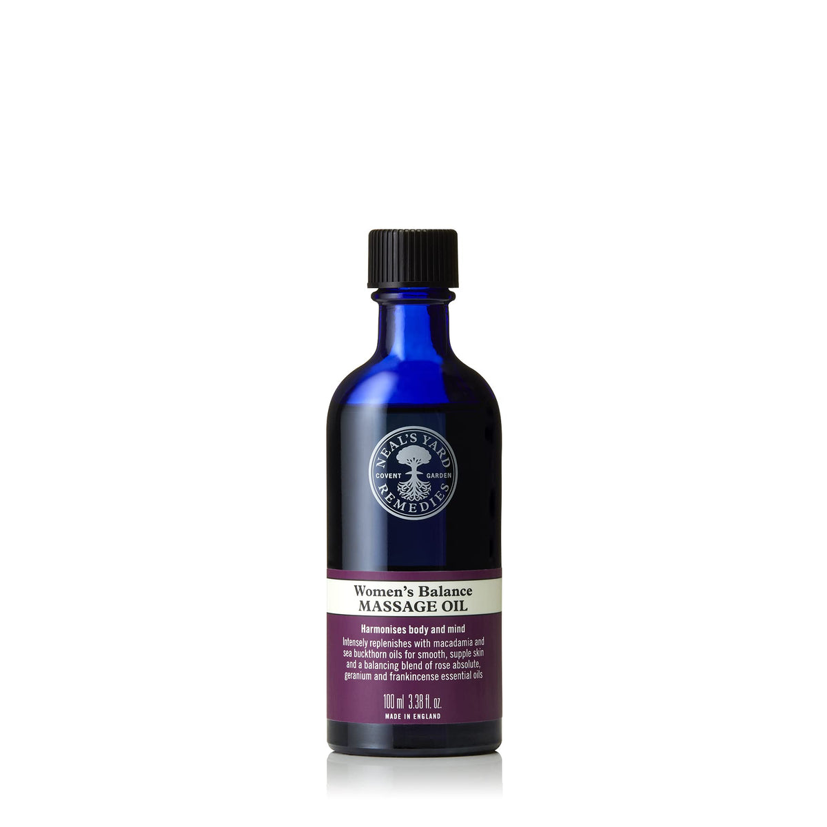 Neal's Yard Remedies Women's Balance Massage Oil bottle and packaging