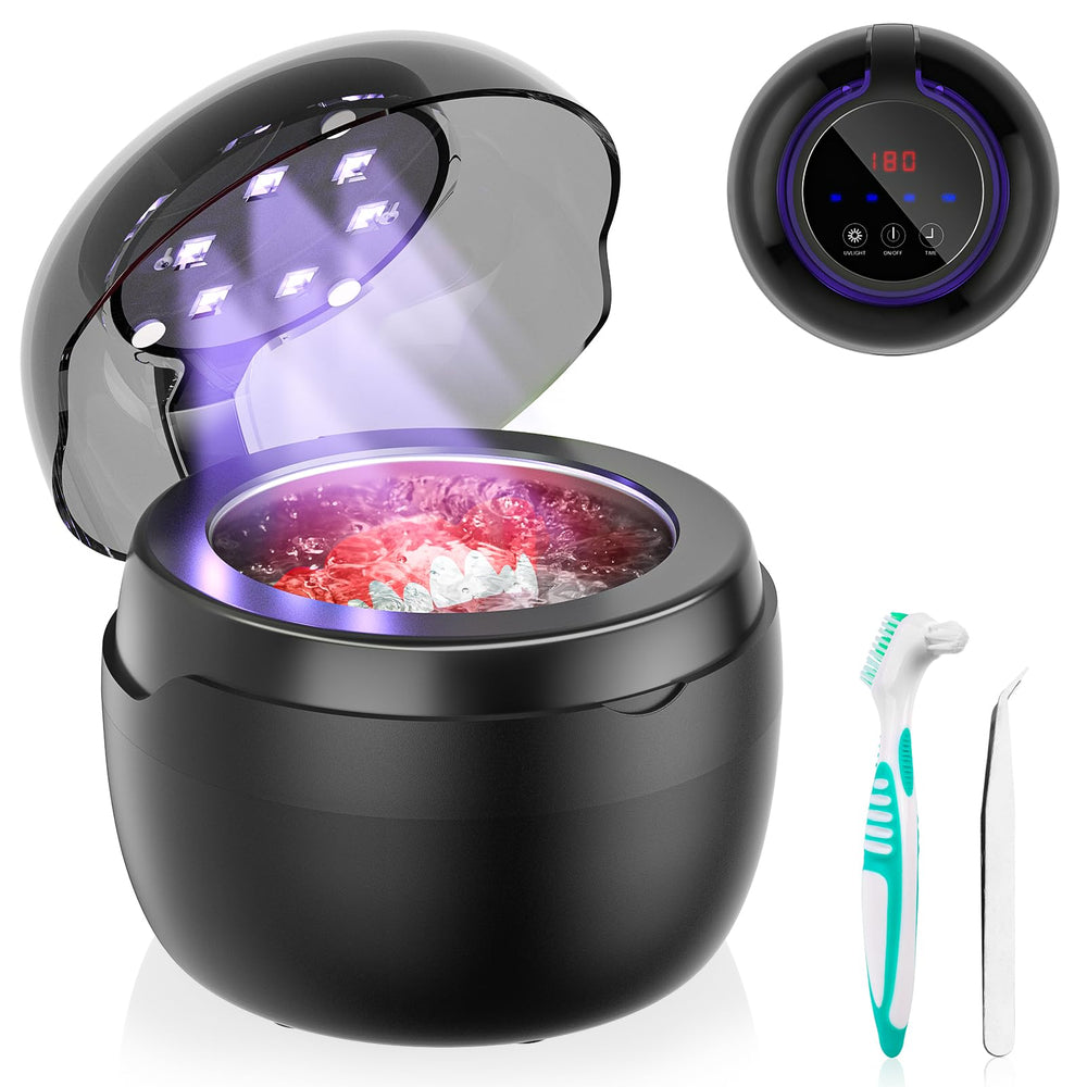Neatevday Ultrasonic Retainer Cleaner Black front view