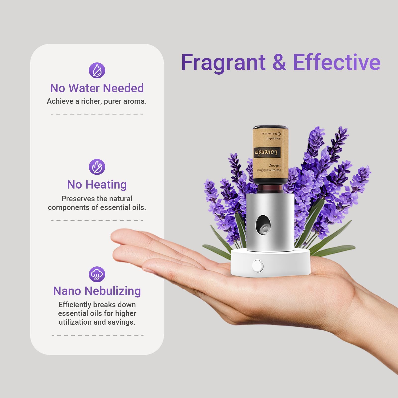 Type-C power connection to nebulizing diffuser