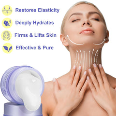 Neck Firming Cream application spread demonstrates smooth texture for easy use.
