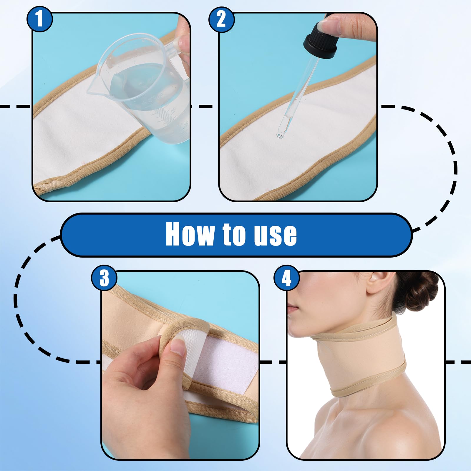 Neck wrap showing adjustable fit for 13-17 inches