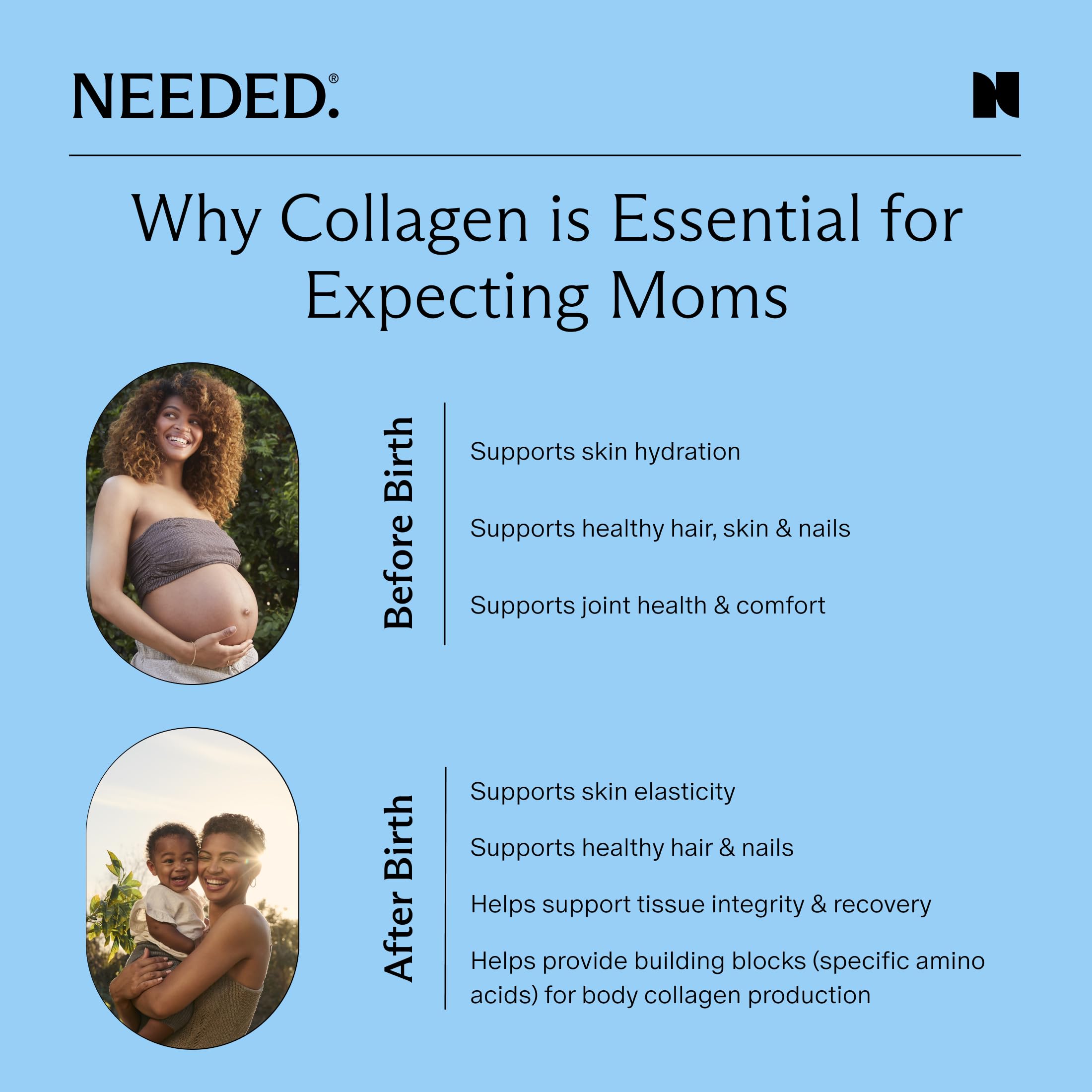 Needed collagen powder pour shows quick mix into drinks for daily support.