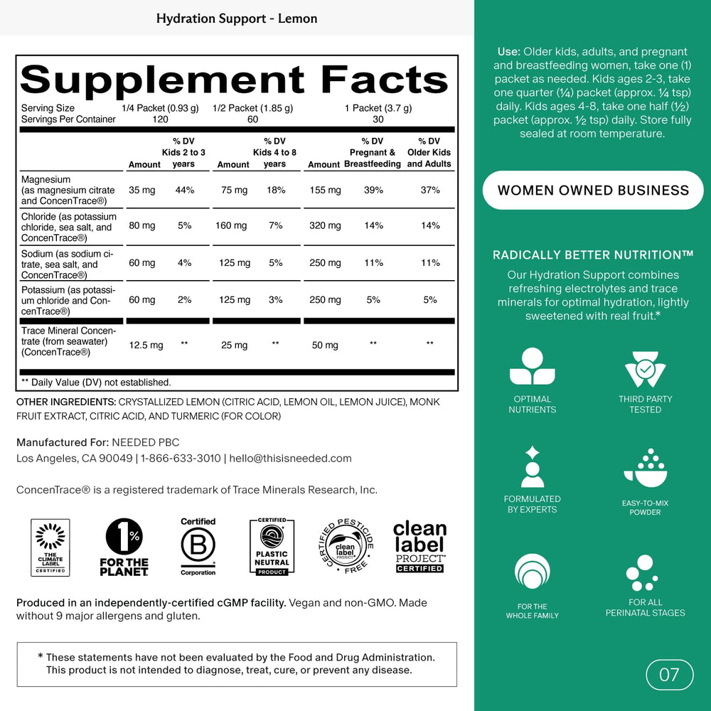Needed electrolyte packet with trace minerals supports balanced hydration for daily activity and travel.