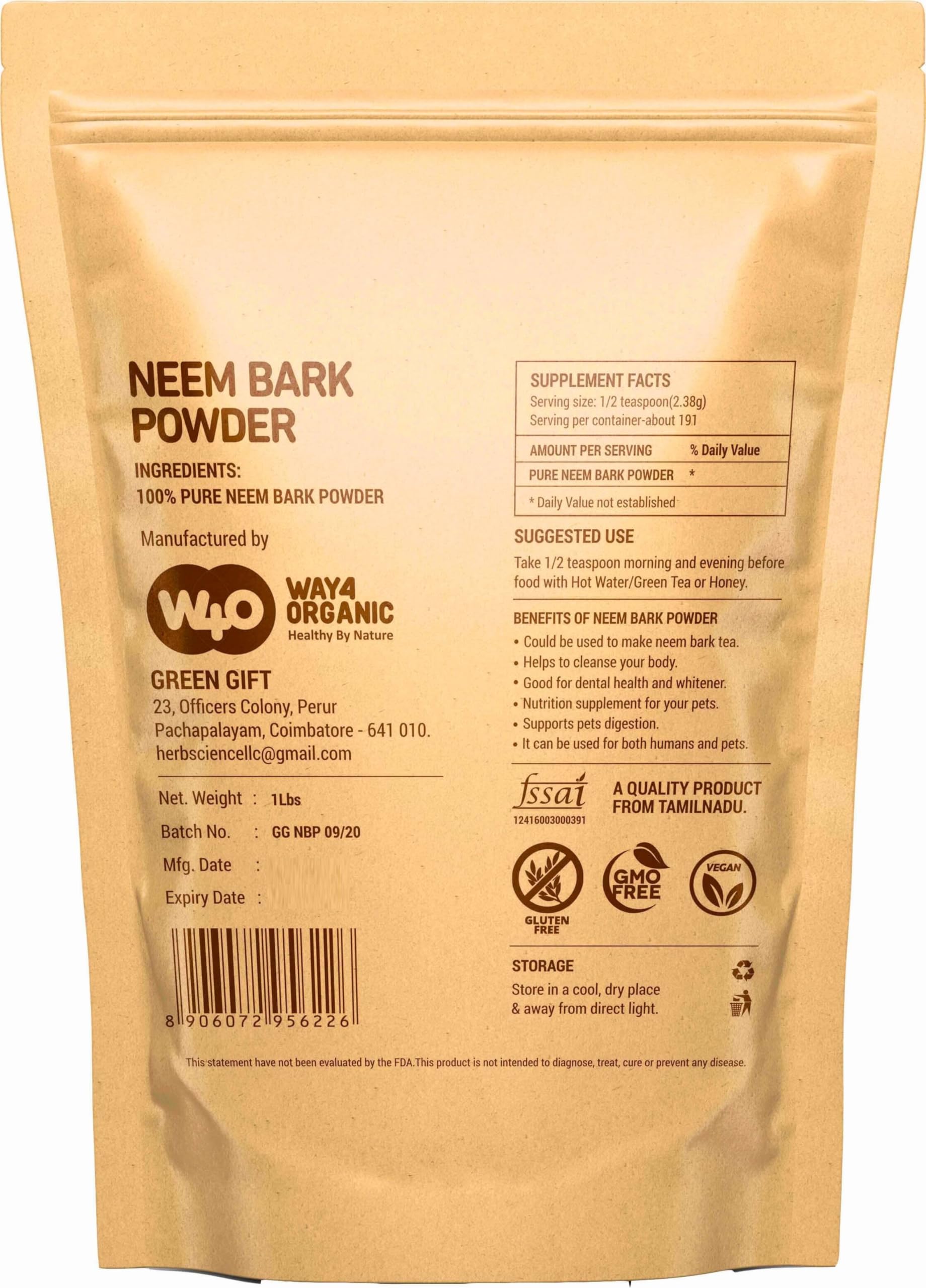 Neem Bark Powder used for dental health