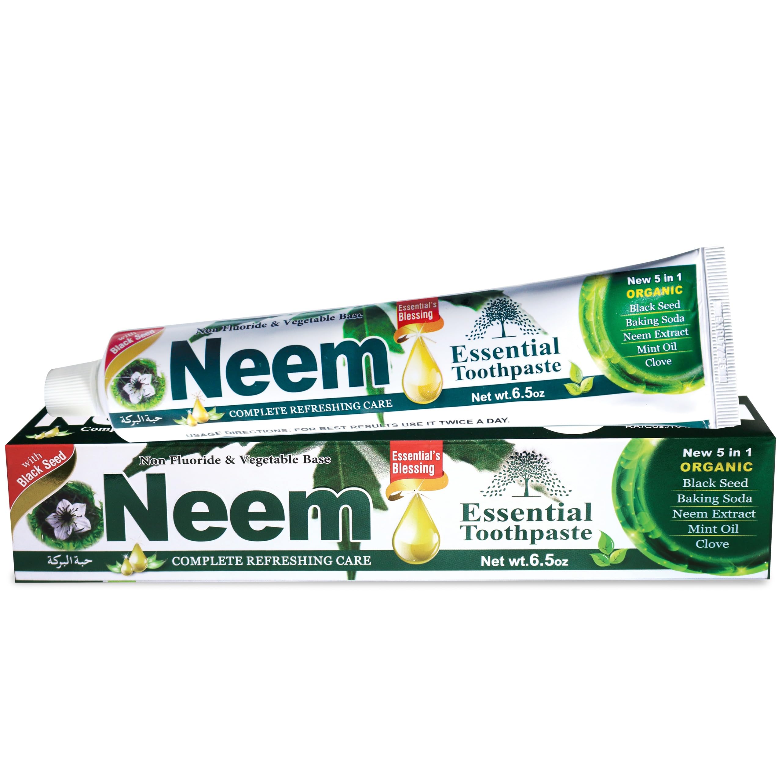 Neem Essential Toothpaste 5-in-1 Fluoride Free with Mint and Black Seed