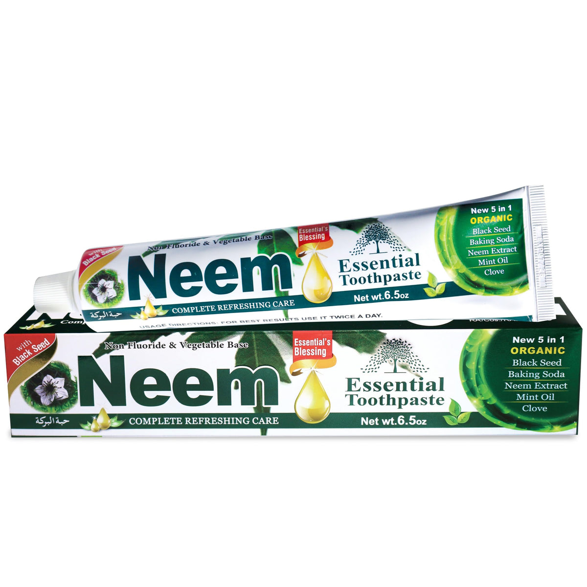 Neem Essential Toothpaste 5-in-1 Fluoride Free with Mint and Black Seed