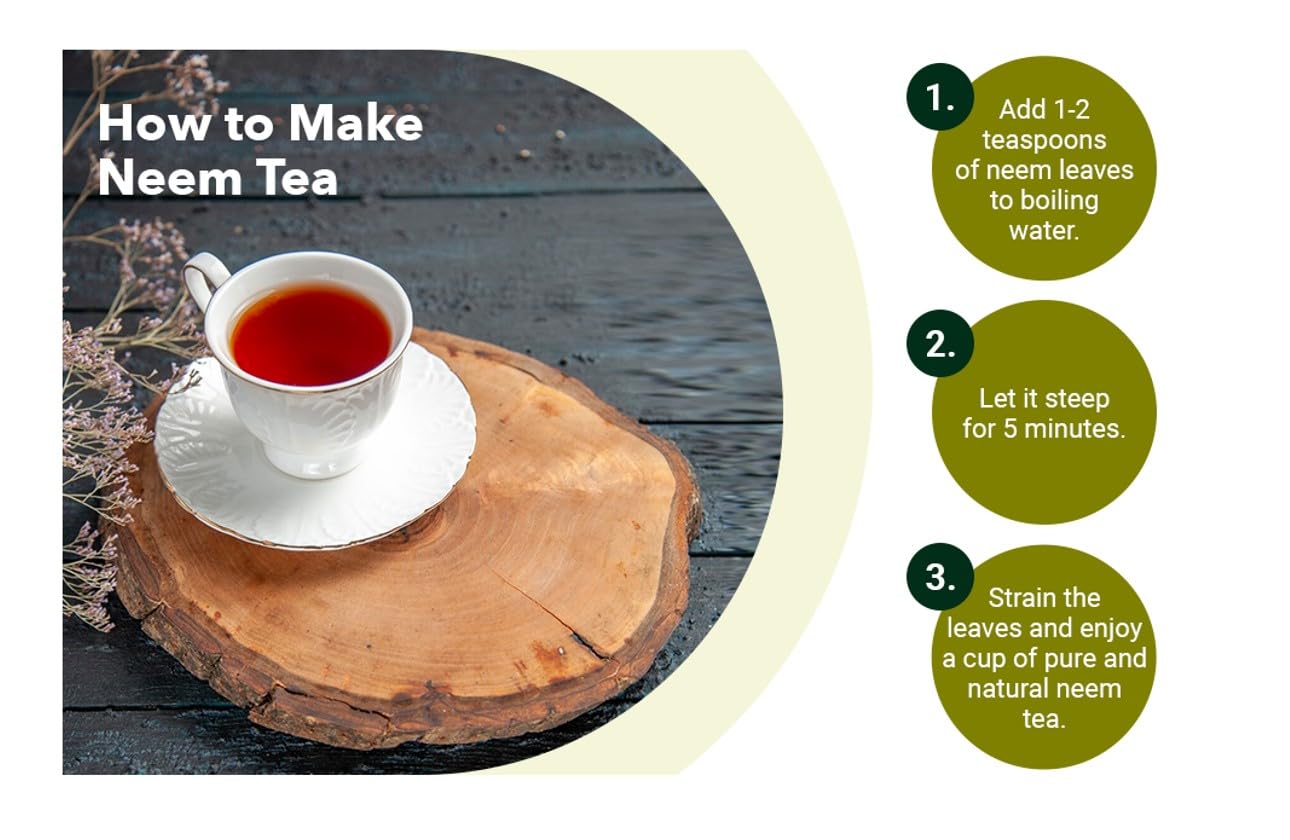 Natural neem leaf tea product shot