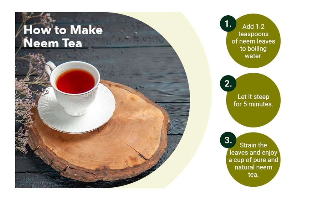 Natural neem leaf tea product shot