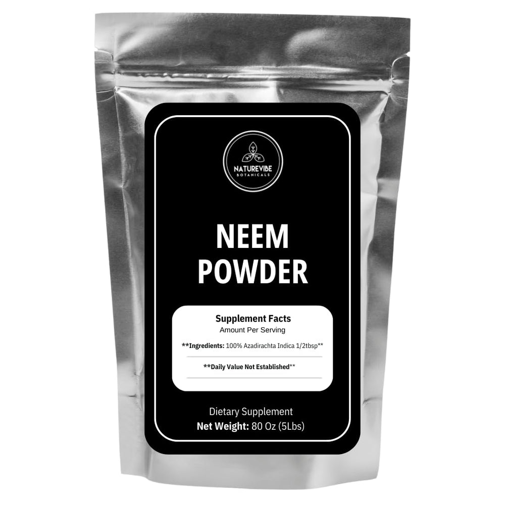 Naturevibe Neem Leaf Powder 5lbs (80 oz) packaging