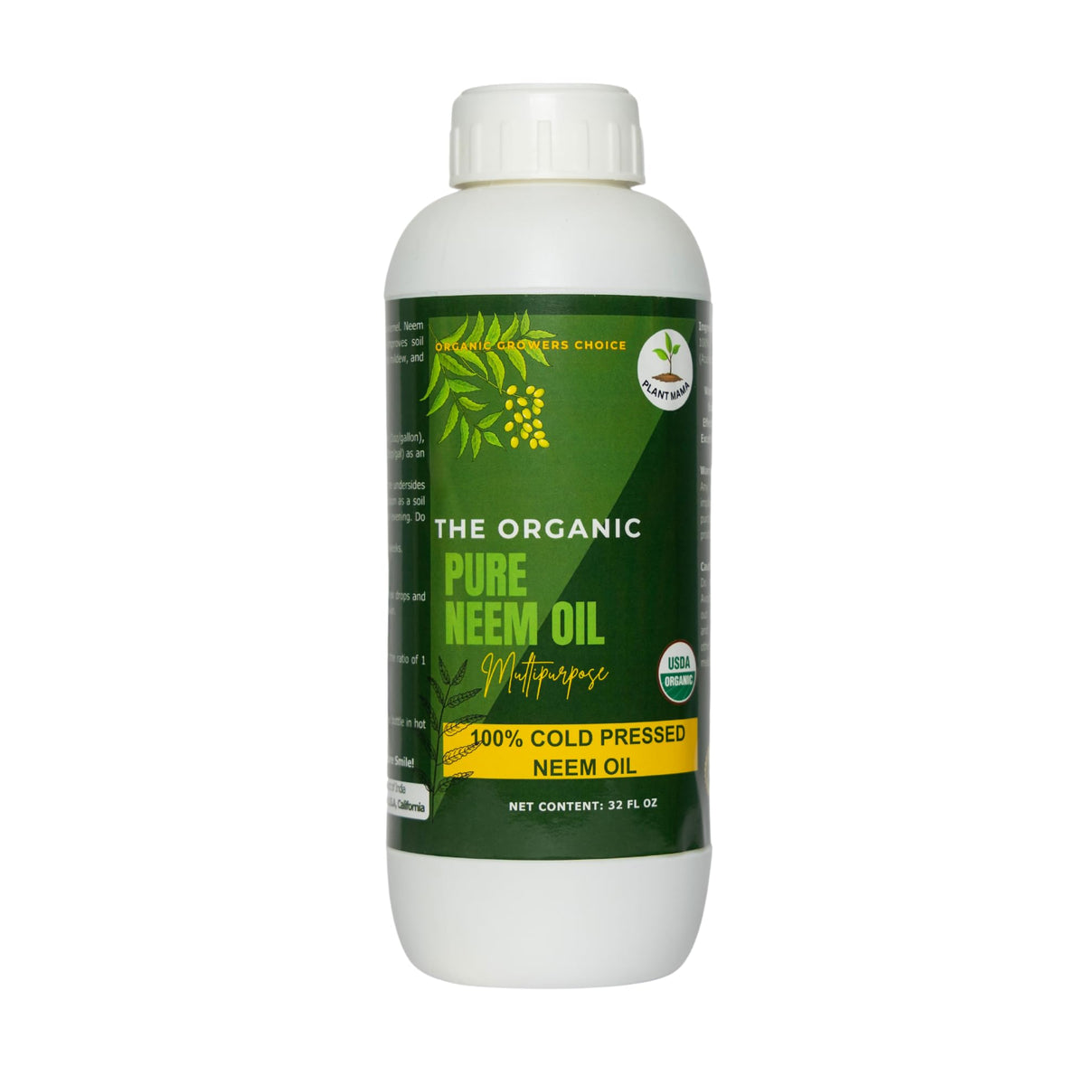  Organic 32 oz neem oil bottle