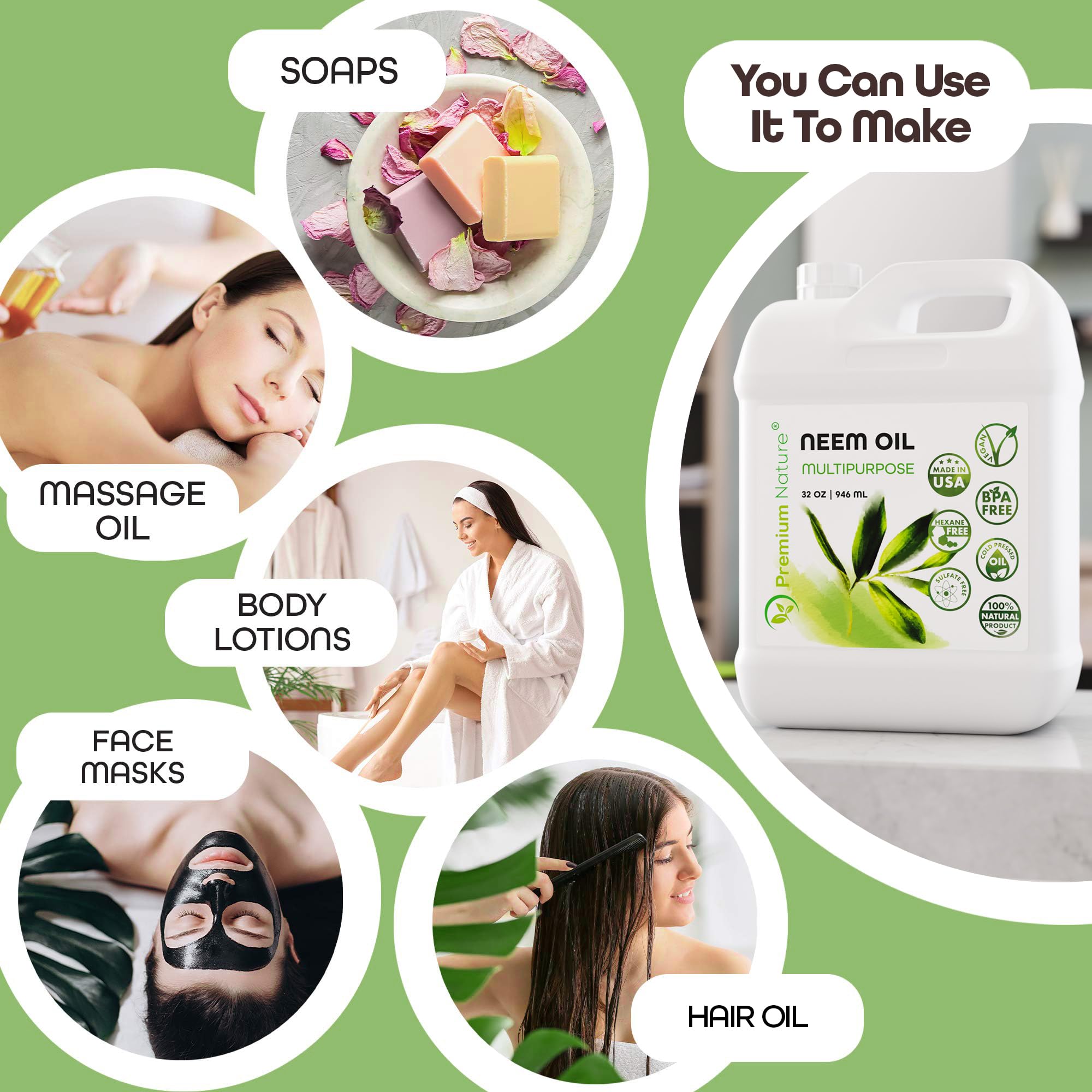 Neem oil massage oil for skin