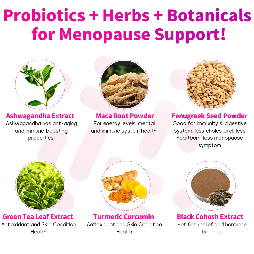 Negima menopause 13-in-1 herbs closeup showcases natural ingredients for overall well-being.