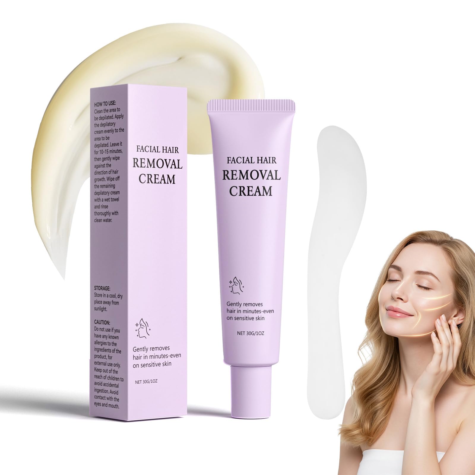 Nehito facial hair removal cream packaging for at-home use and convenience.