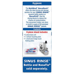 NeilMed Nasadock Plus Stand gray drying solution keeps squeeze bottle and Neti Pot dry.