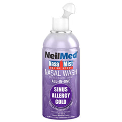 NeilMed NasaMist bottle closeup for daily gentle nasal care.