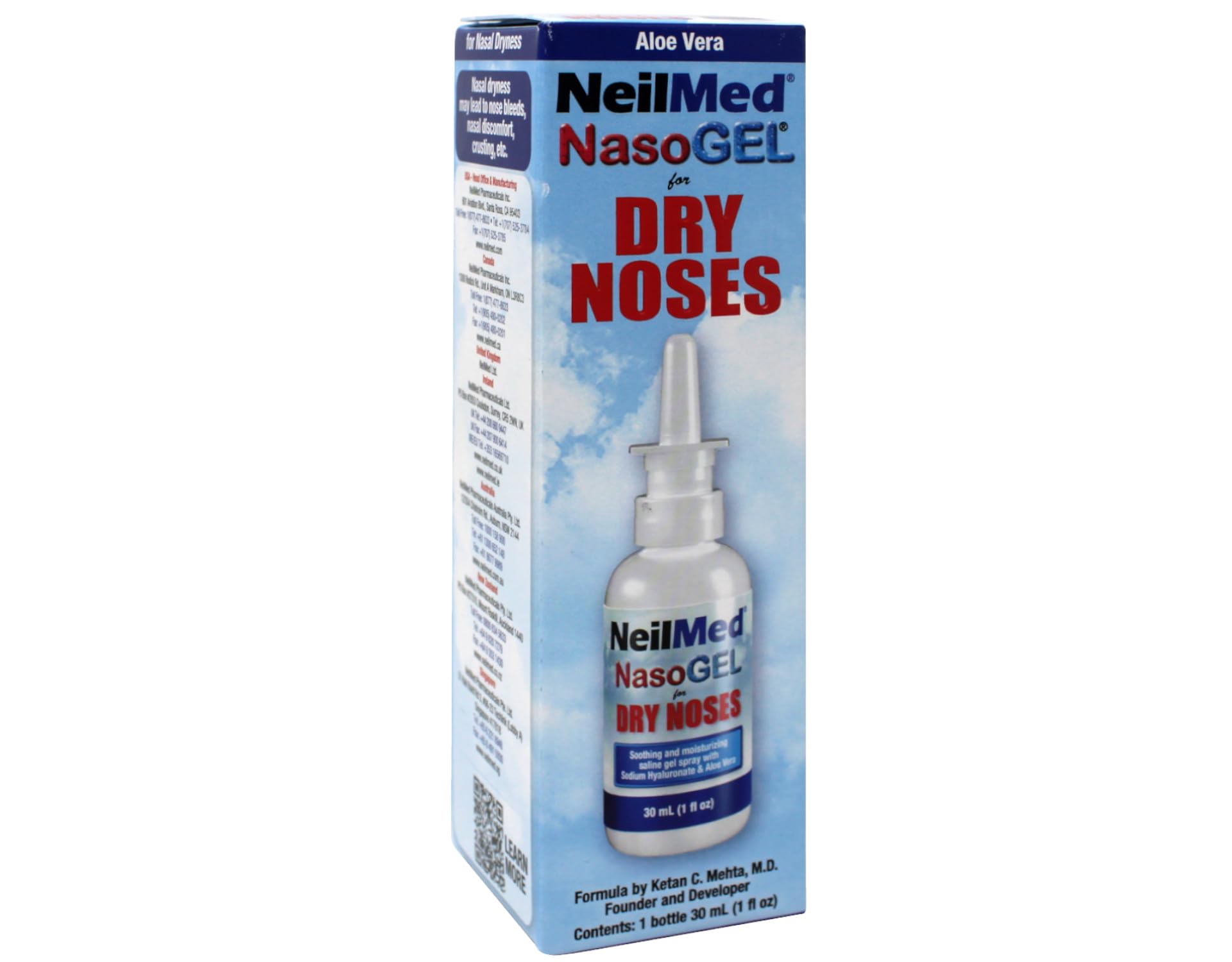 Travel-friendly NeilMed NasoGel 1 fl oz bottle ideal for dry-air relief.