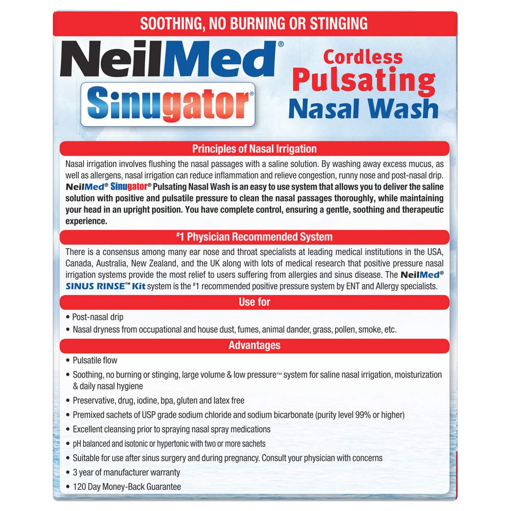 NeilMed Sinugator premixed saline packets for convenient cleansing.