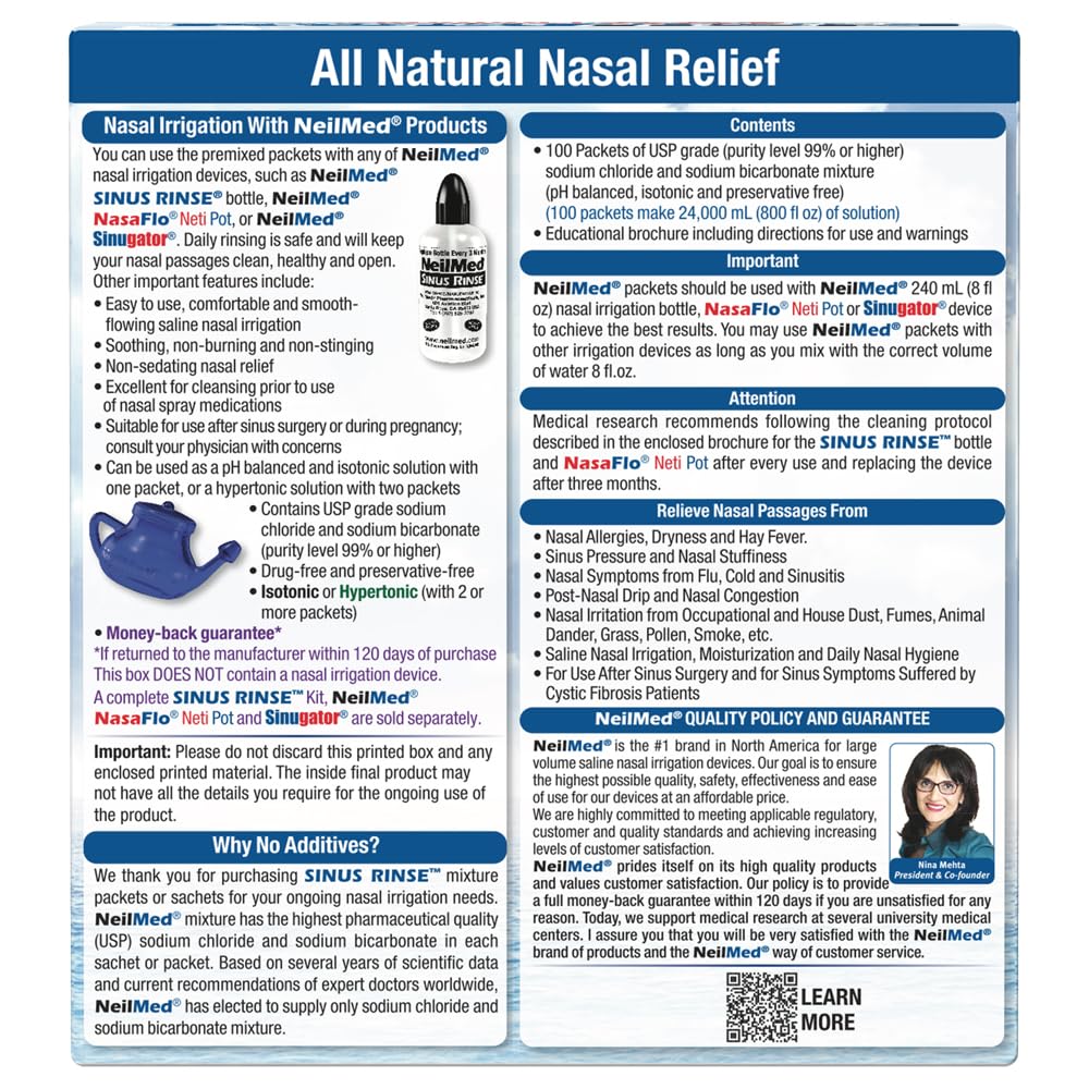 NeilMed premixed packets support allergy-related congestion relief and nasal hygiene
