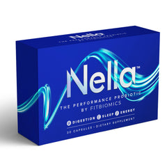 Nella Gut Health Probiotics bottle with 30 capsules