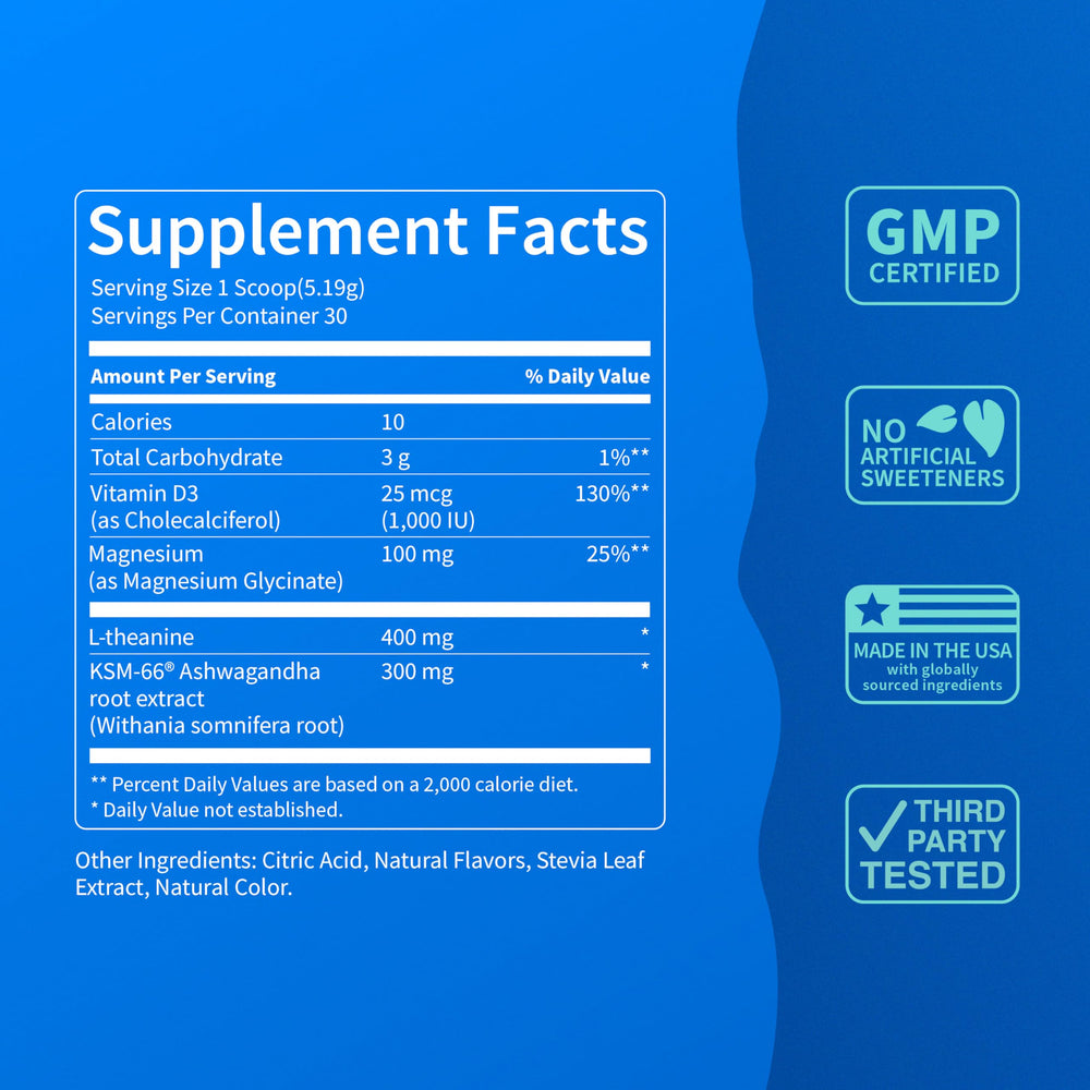 On-the-go sachet and multi-serving canister of Nello SuperCalm