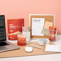 Caffeine energy boost badge highlighting 75 mg per serving