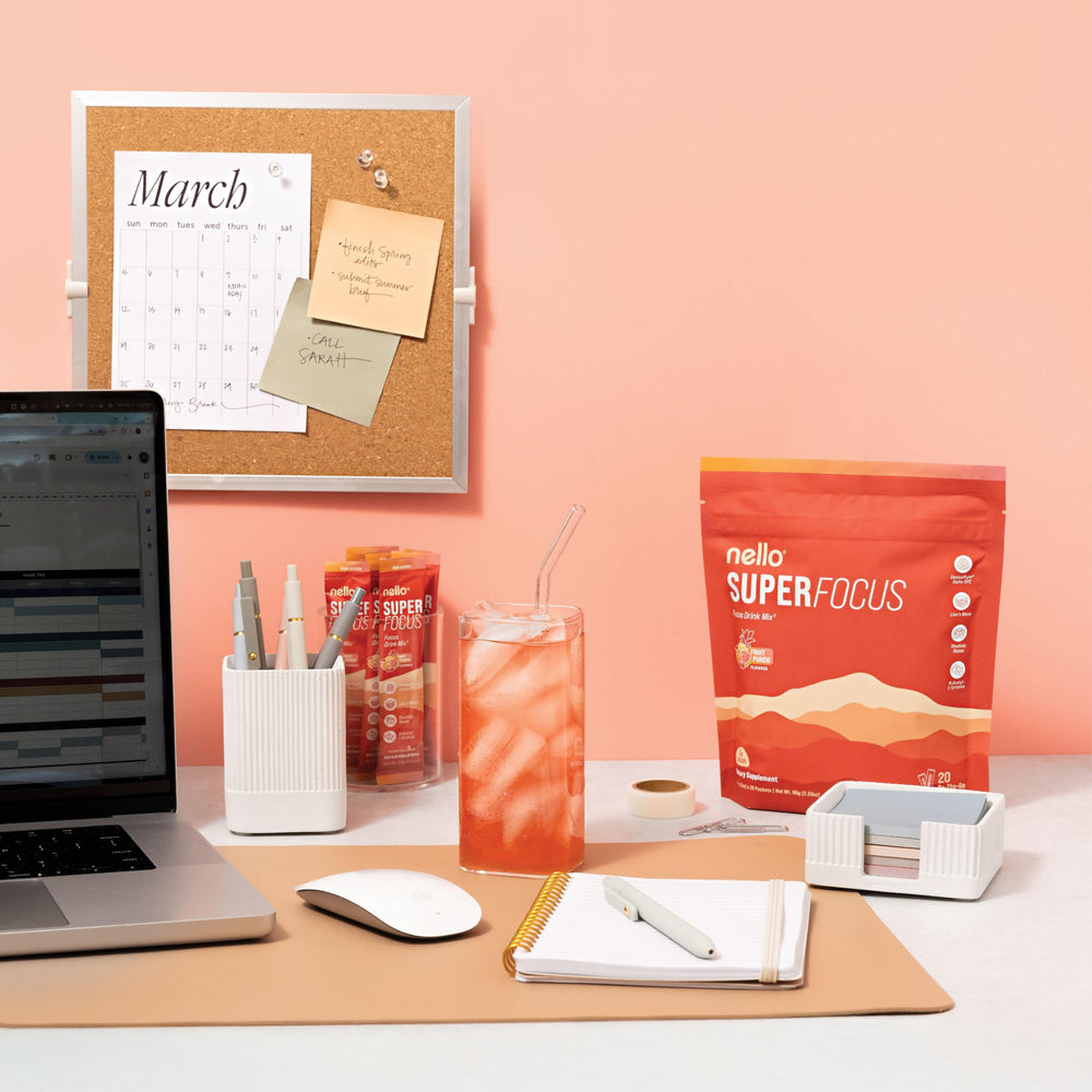 Close-up of key ingredients: Alpha GPC, Lion’s Mane, Rhodiola, NAC L-Tyrosine