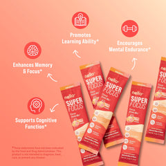 Nello Superfocus ingredients icon featuring alpha GPC and lion’s mane for focus.