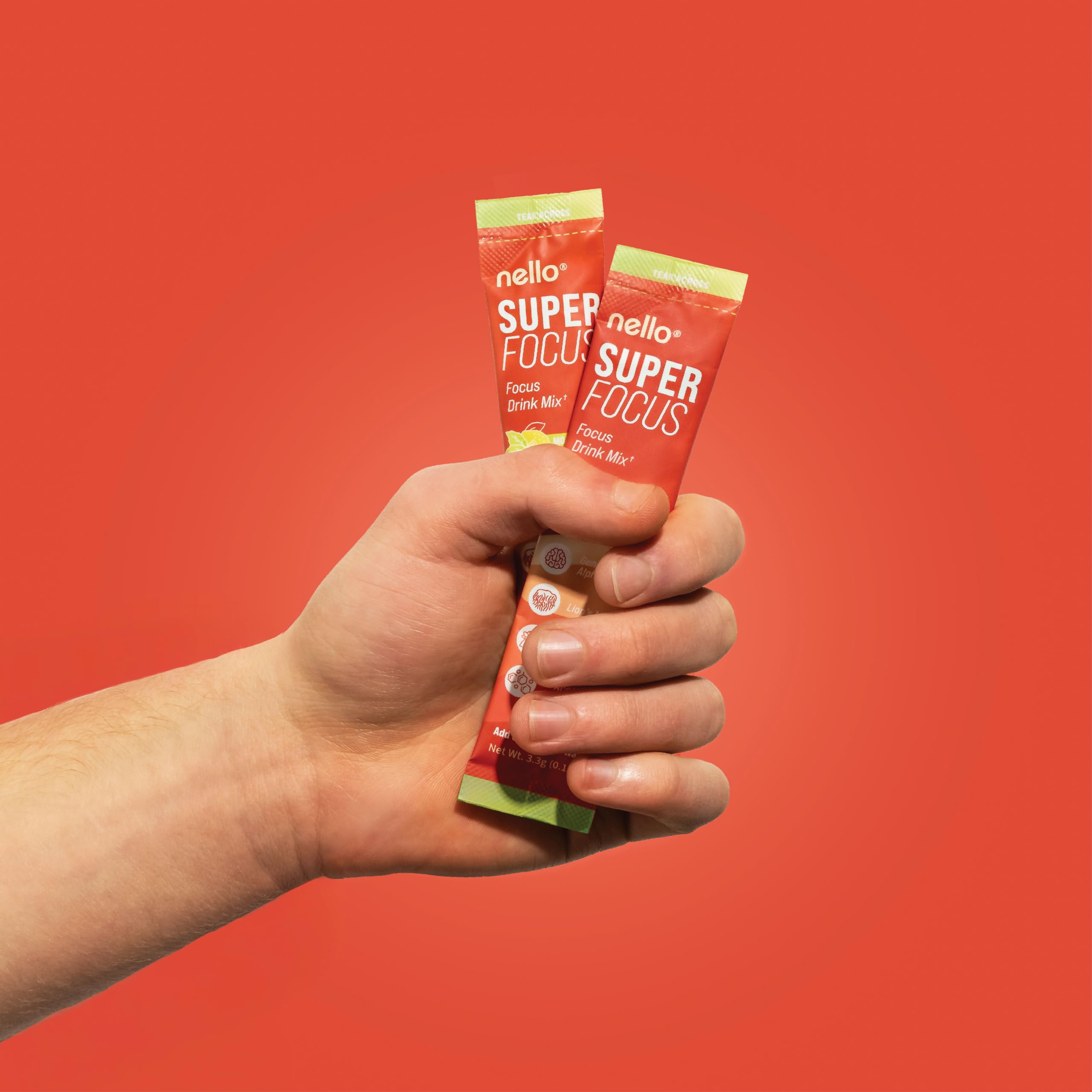 Nello SuperFocus Mojito ingredients: Alpha GPC, Lion’s Mane, Rhodiola