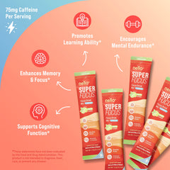 Nello Superfocus Mojito powder dissolving into water for a crisp boost.