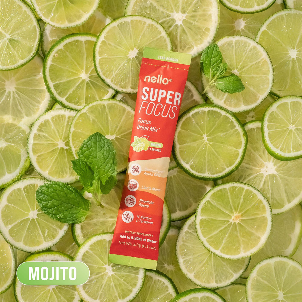 Nello Superfocus Mojito twist of lime close-up with crisp flavor note